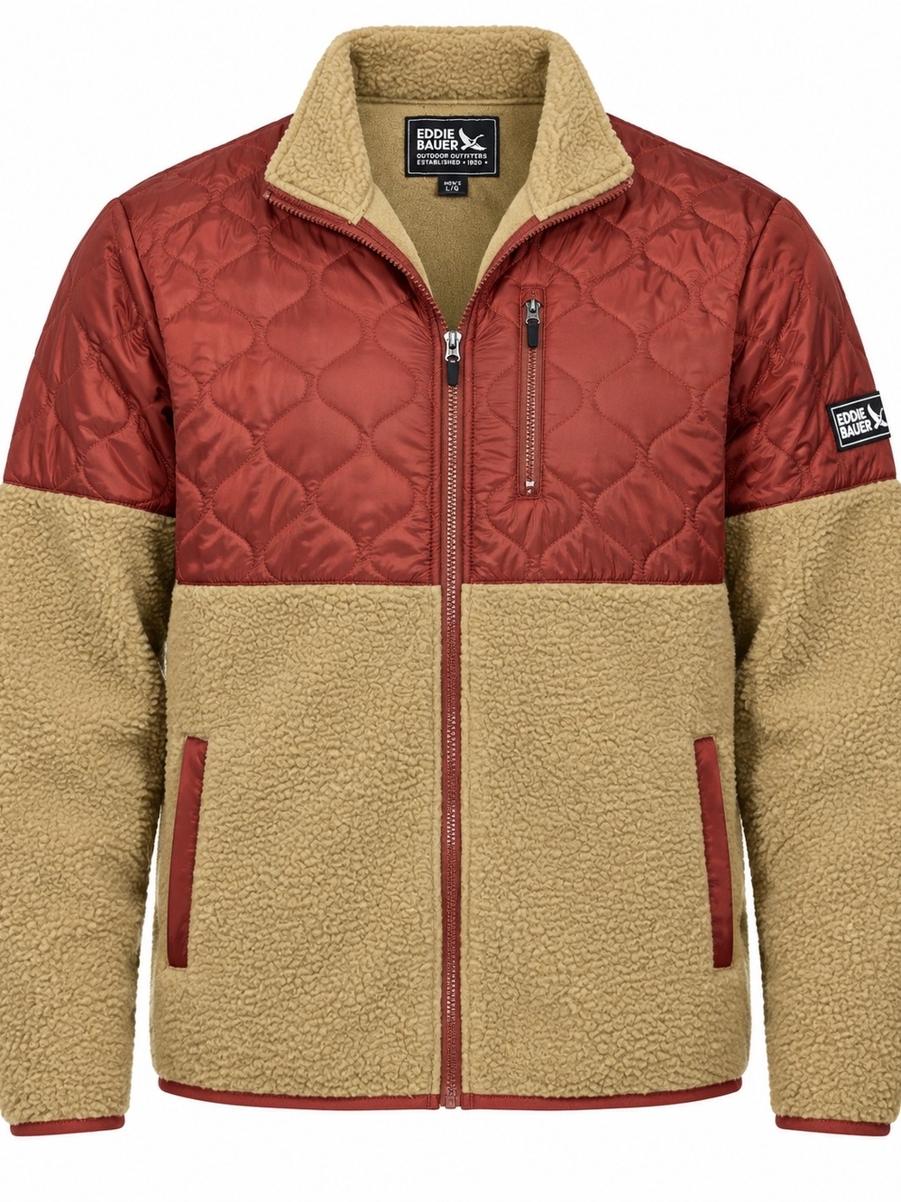 Eddie Bauer Outdoor Outfitters men’s hybrid sherpa fleece jacket in size Large